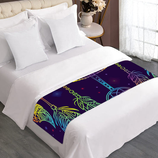 Rainbow Native Dream Catcher Print Bed Runner