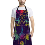 Rainbow Native Dream Catcher Print Bib Apron With Pocket