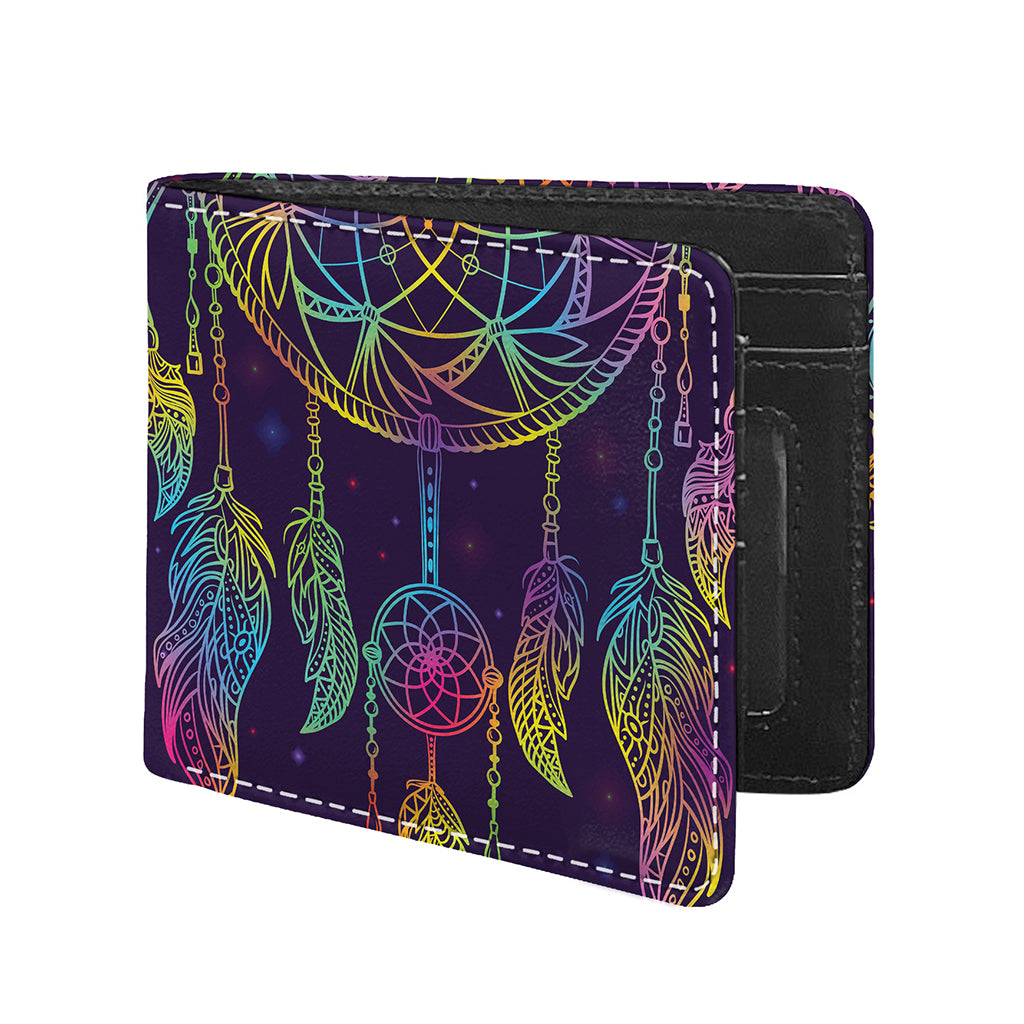 Rainbow Native Dream Catcher Print Bifold Wallet