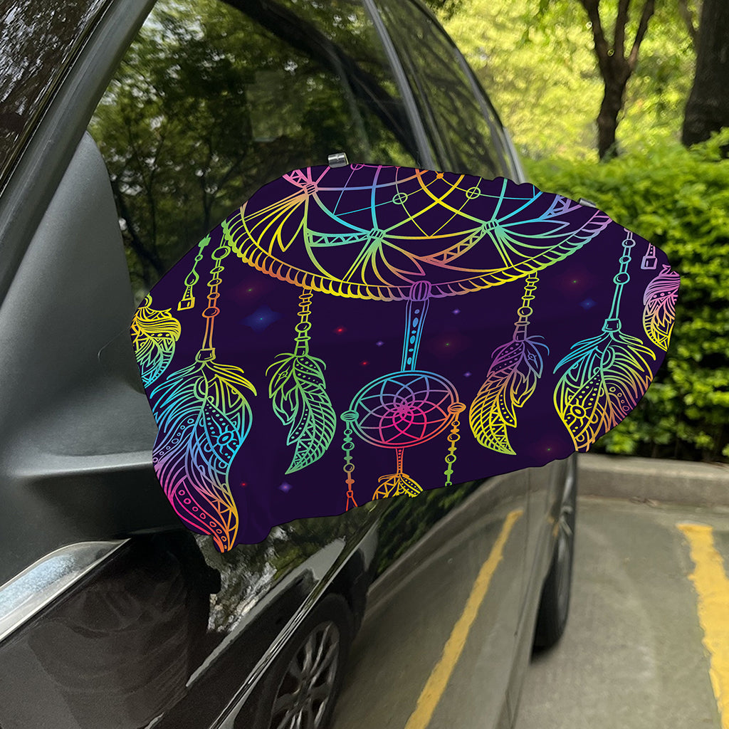 Rainbow Native Dream Catcher Print Car Side Mirror Covers