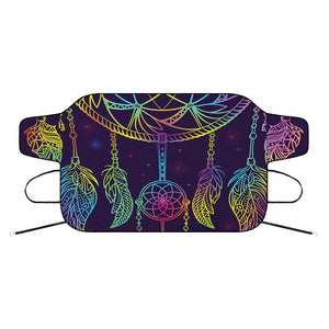 Rainbow Native Dream Catcher Print Car Windshield Snow Cover