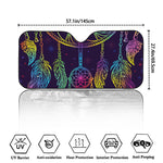 Rainbow Native Dream Catcher Print Car Windshield Sun Shade