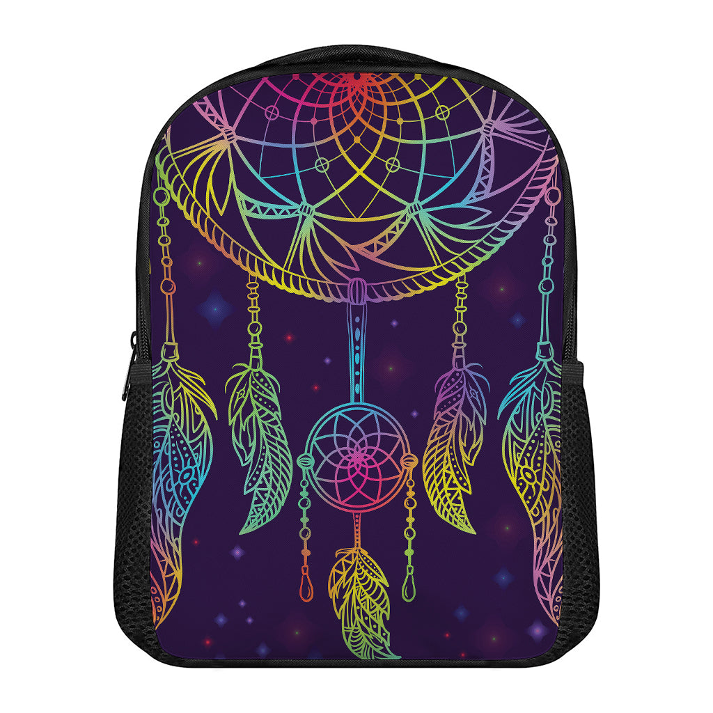 Rainbow Native Dream Catcher Print Casual Backpack