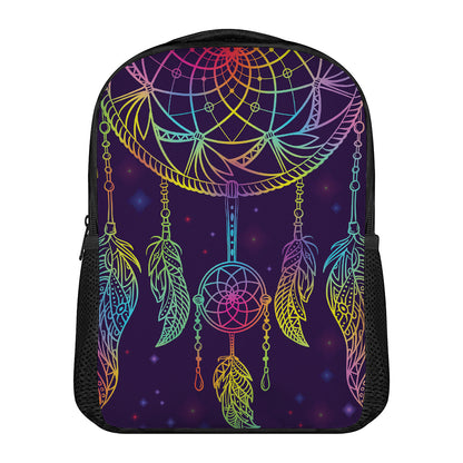 Rainbow Native Dream Catcher Print Casual Backpack