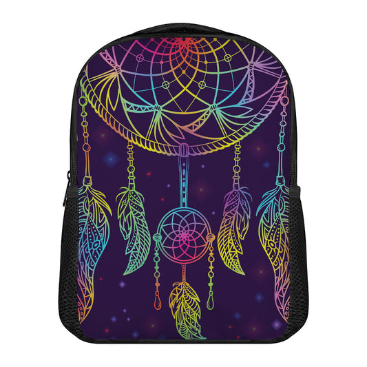 Rainbow Native Dream Catcher Print Casual Backpack