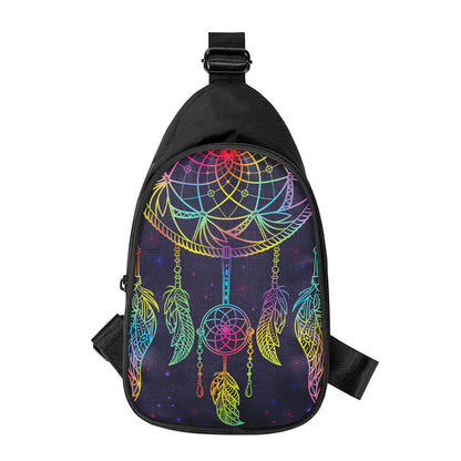 Rainbow Native Dream Catcher Print Chest Bag