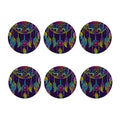 Rainbow Native Dream Catcher Print Coaster Set