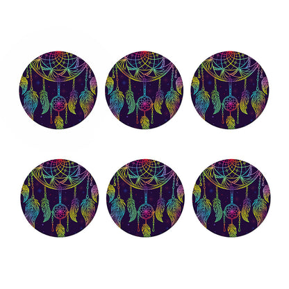 Rainbow Native Dream Catcher Print Coaster Set