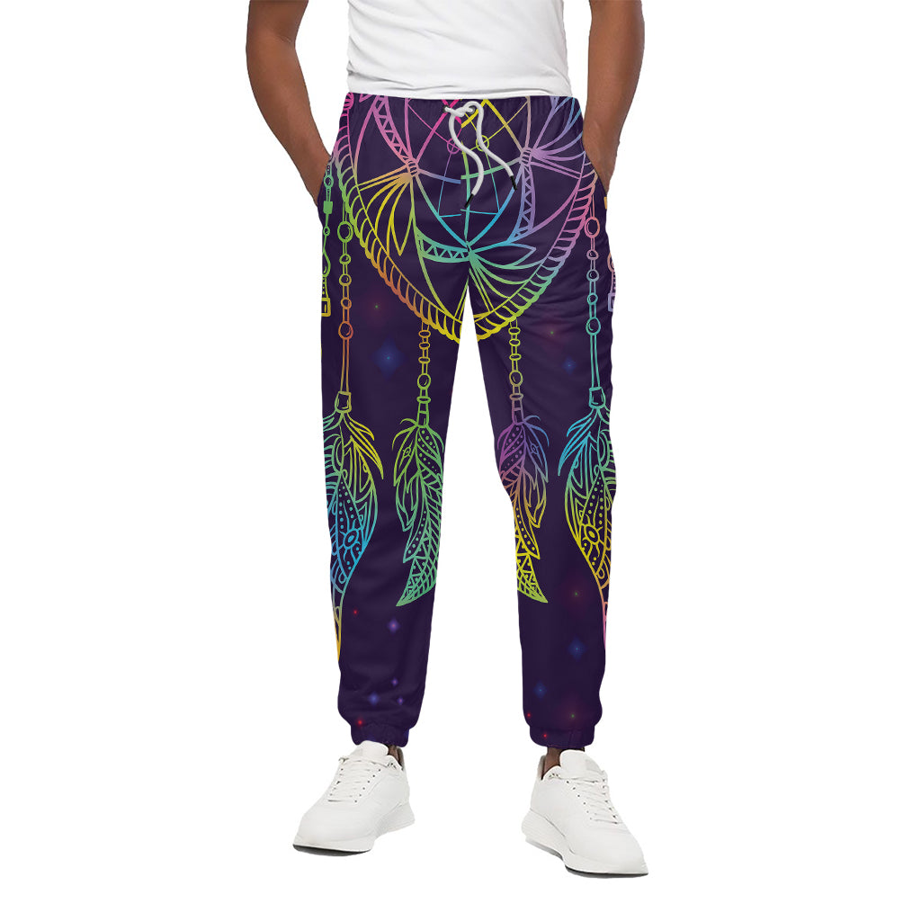 Rainbow Native Dream Catcher Print Cotton Pants