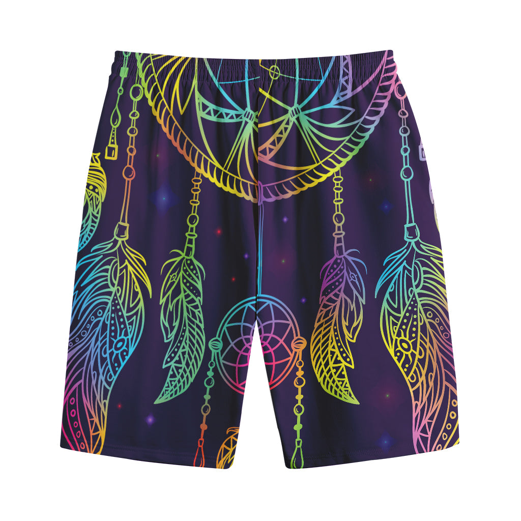 Rainbow Native Dream Catcher Print Cotton Shorts