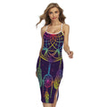 Rainbow Native Dream Catcher Print Cross Back Cami Dress
