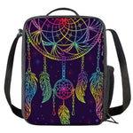 Rainbow Native Dream Catcher Print Crossbody Lunch Bag