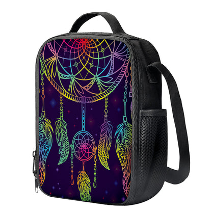 Rainbow Native Dream Catcher Print Crossbody Lunch Bag