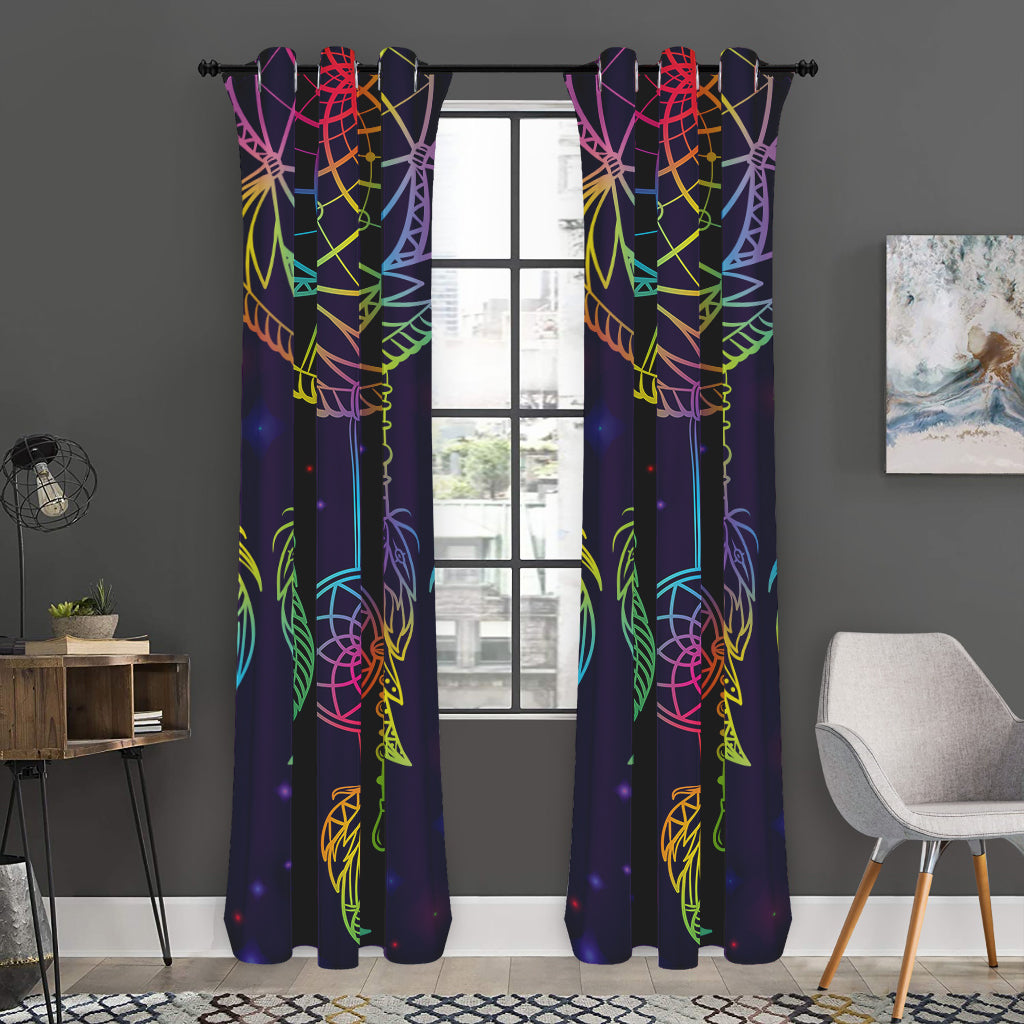 Rainbow Native Dream Catcher Print Curtain