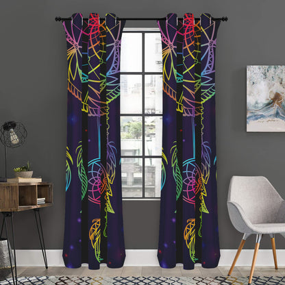 Rainbow Native Dream Catcher Print Curtain