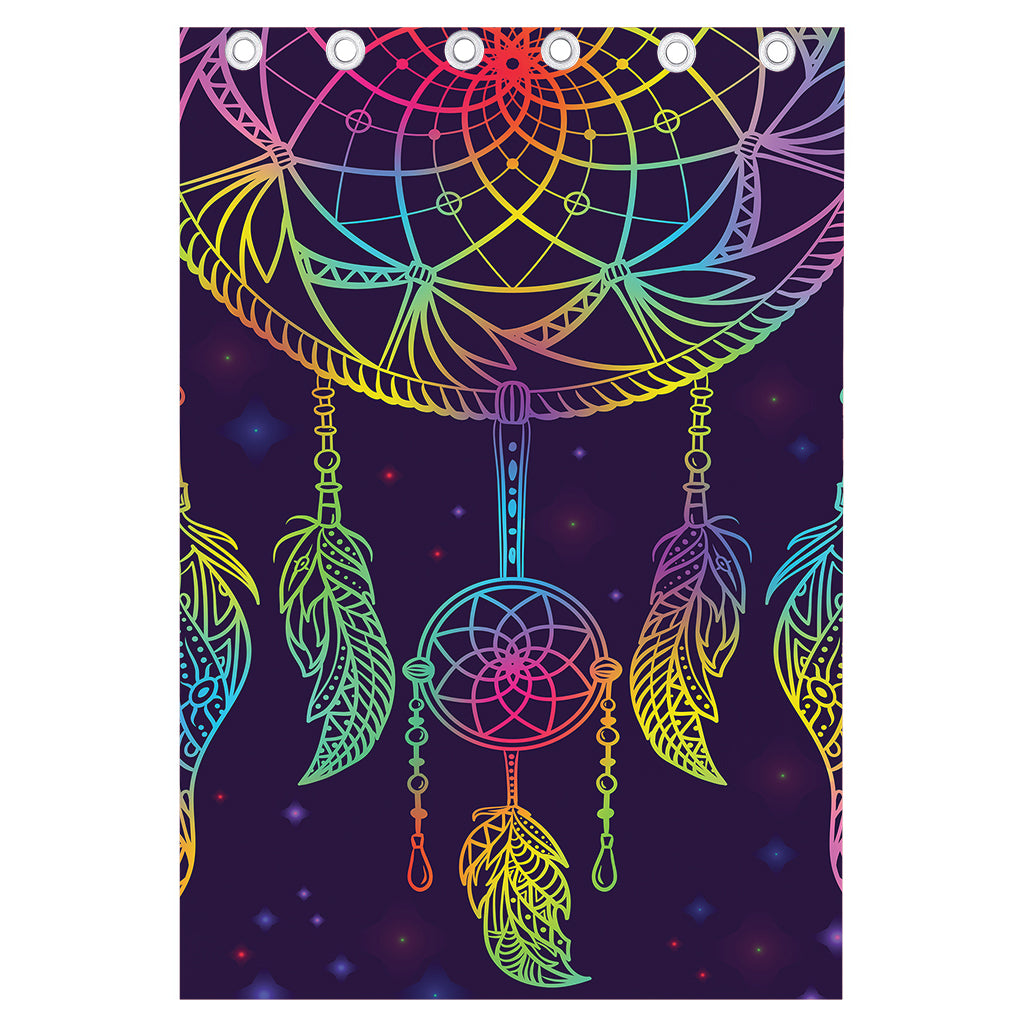 Rainbow Native Dream Catcher Print Curtain