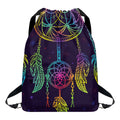 Rainbow Native Dream Catcher Print Drawstring Backpack