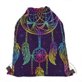 Rainbow Native Dream Catcher Print Drawstring Bag
