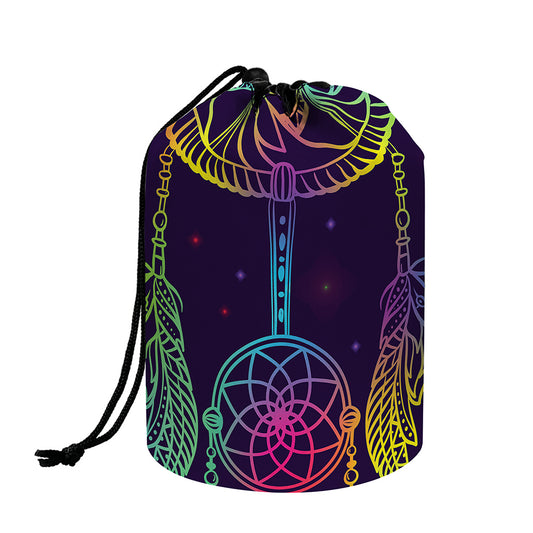 Rainbow Native Dream Catcher Print Drawstring Makeup Bag