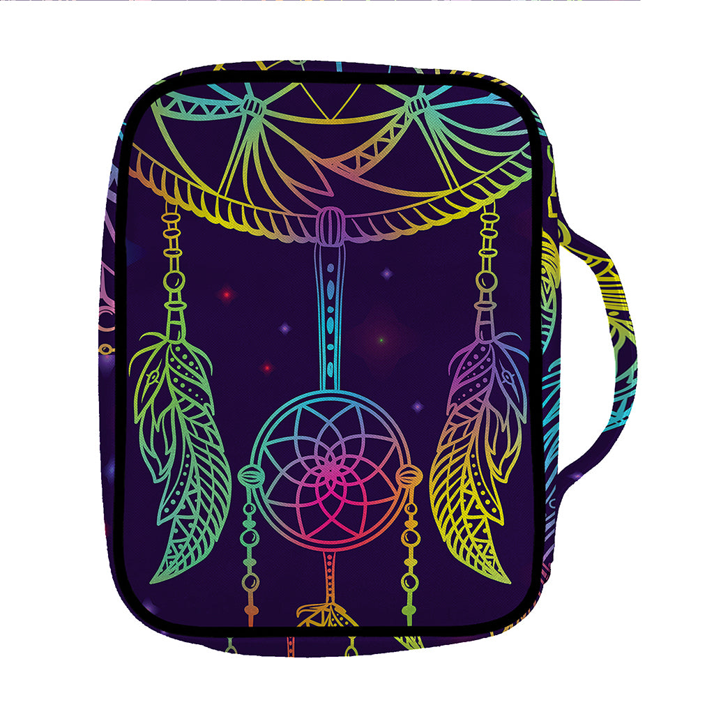 Rainbow Native Dream Catcher Print Front Pocket Bible Bag