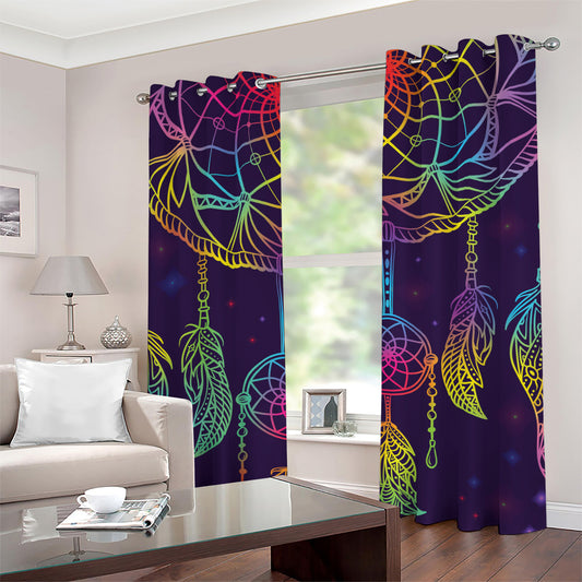 Rainbow Native Dream Catcher Print Grommet Curtains