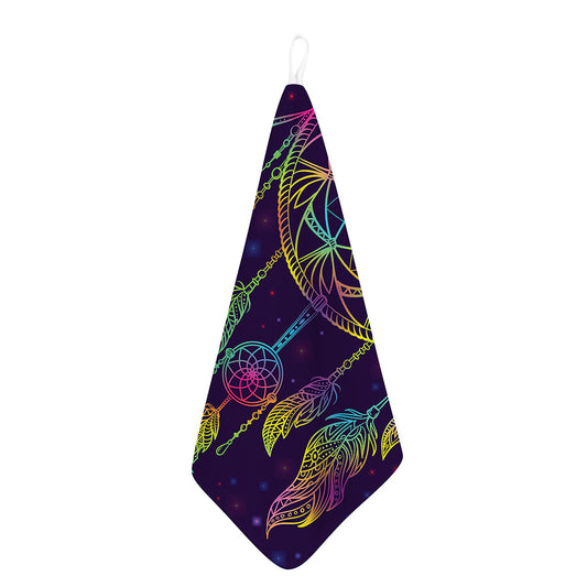 Rainbow Native Dream Catcher Print Hand Towel