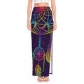 Rainbow Native Dream Catcher Print High Slit Maxi Skirt