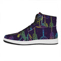Rainbow Native Dream Catcher Print High Top Leather Sneakers