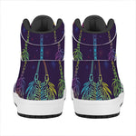 Rainbow Native Dream Catcher Print High Top Leather Sneakers