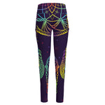 Rainbow Native Dream Catcher Print High-Waisted Pocket Leggings