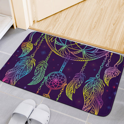 Rainbow Native Dream Catcher Print Indoor Door Mat