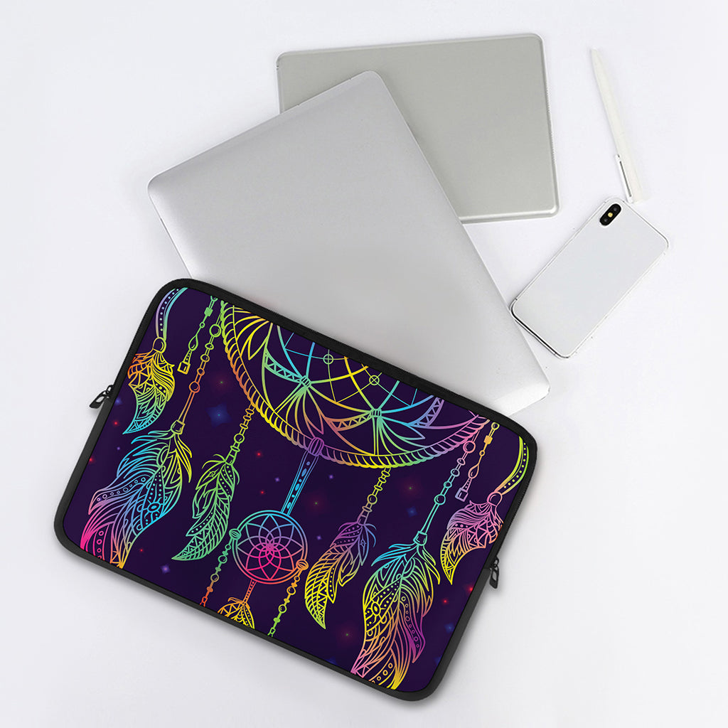 Rainbow Native Dream Catcher Print Laptop Sleeve