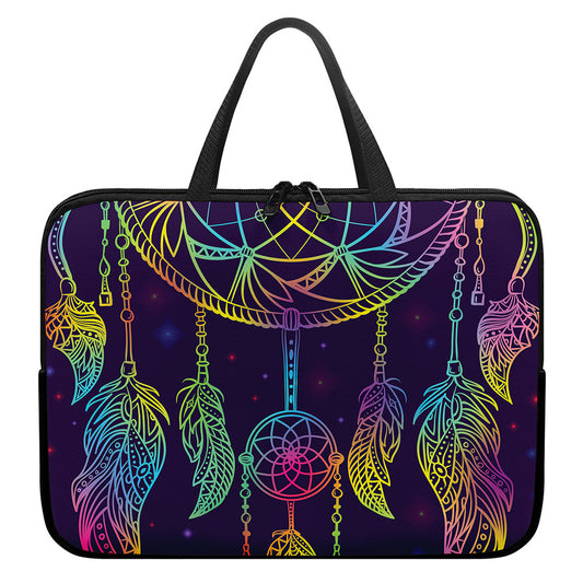 Rainbow Native Dream Catcher Print Laptop Sleeve With Handle