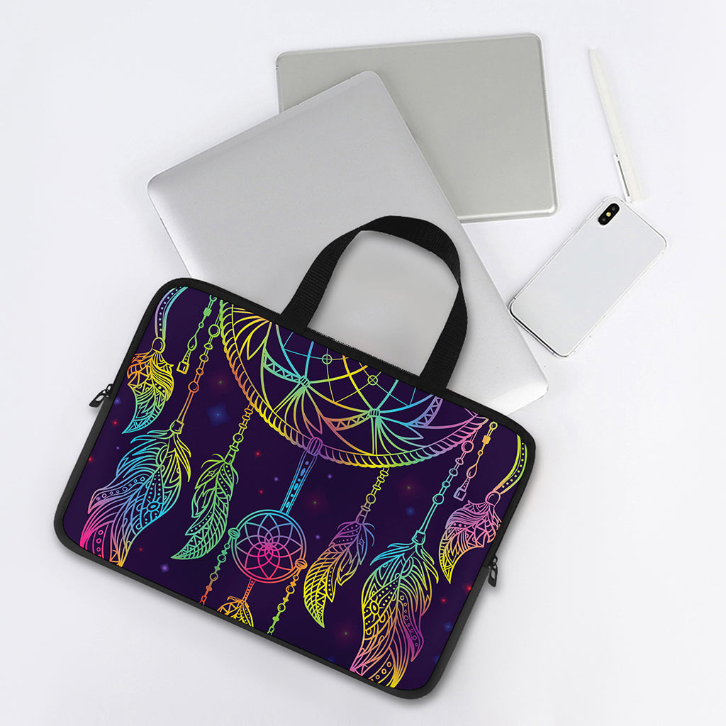 Rainbow Native Dream Catcher Print Laptop Sleeve With Handle