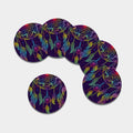 Rainbow Native Dream Catcher Print Leather Coaster Set