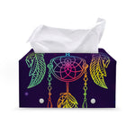 Rainbow Native Dream Catcher Print Leather Tissue Box Cover