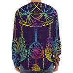 Rainbow Native Dream Catcher Print Long Sleeve Baseball Jersey