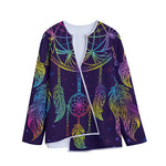 Rainbow Native Dream Catcher Print Long Sleeve Short Coat
