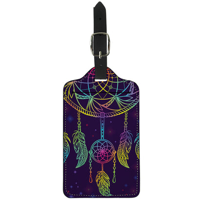 Rainbow Native Dream Catcher Print Luggage Tag