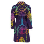 Rainbow Native Dream Catcher Print Men's Bathrobe