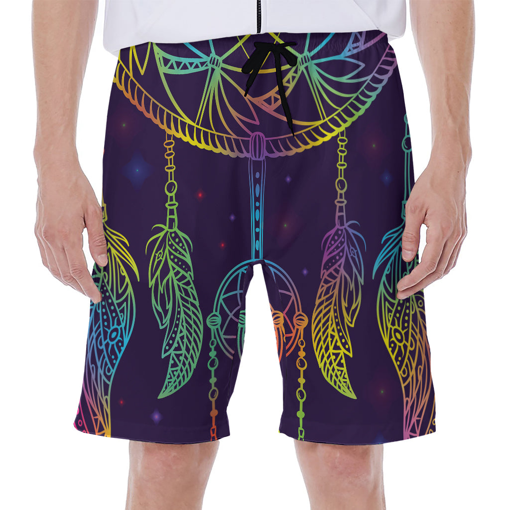 Rainbow Native Dream Catcher Print Men's Beach Shorts