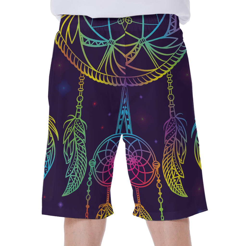 Rainbow Native Dream Catcher Print Men's Beach Shorts