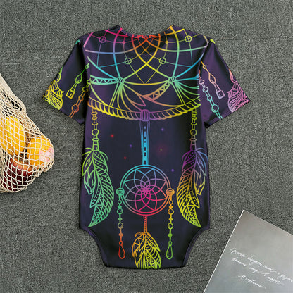 Rainbow Native Dream Catcher Print Men's Bodysuit