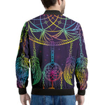 Rainbow Native Dream Catcher Print Men's Bomber Jacket