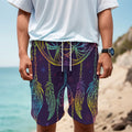 Rainbow Native Dream Catcher Print Men's Cargo Shorts