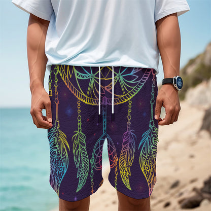 Rainbow Native Dream Catcher Print Men's Cargo Shorts