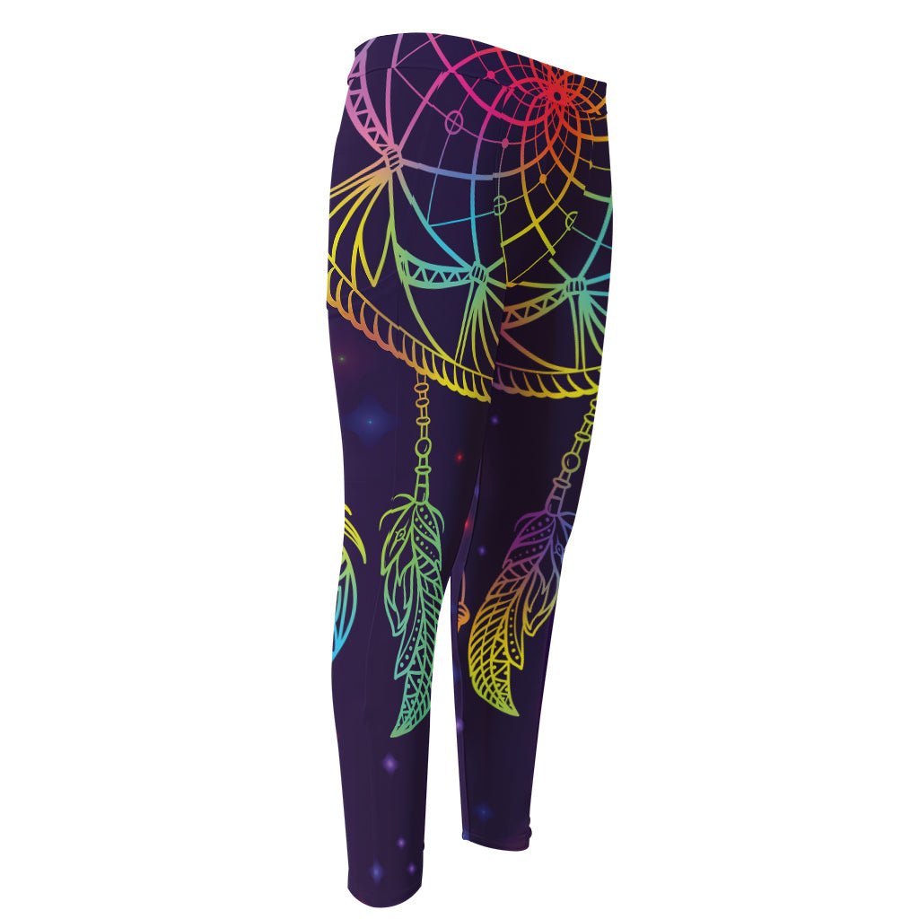 Rainbow Native Dream Catcher Print Men's Compression Pants