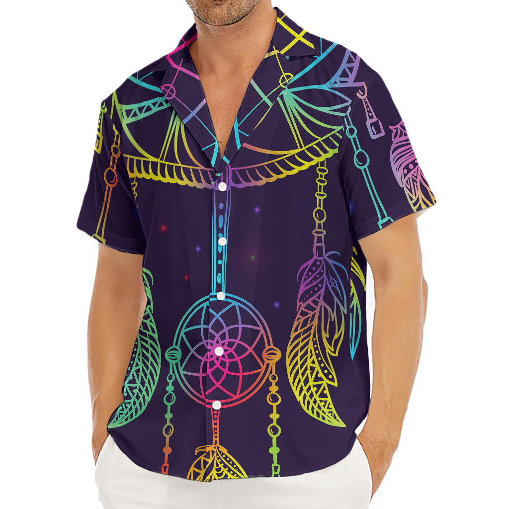 Rainbow Native Dream Catcher Print Men's Deep V-Neck Shirt