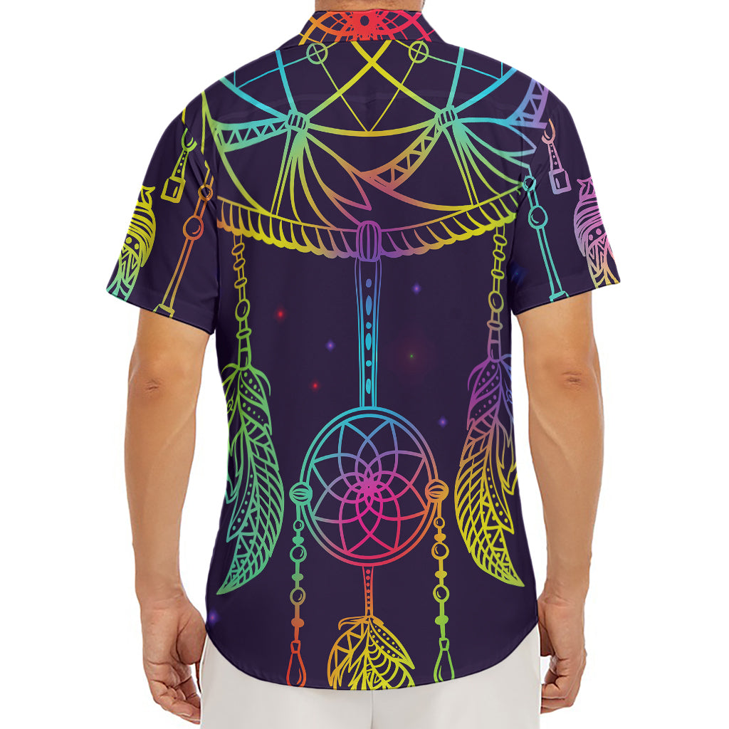 Rainbow Native Dream Catcher Print Men's Deep V-Neck Shirt