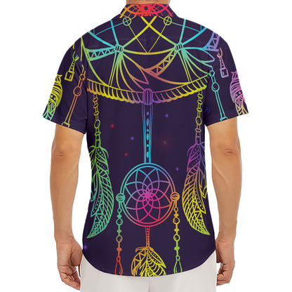 Rainbow Native Dream Catcher Print Men's Deep V-Neck Shirt